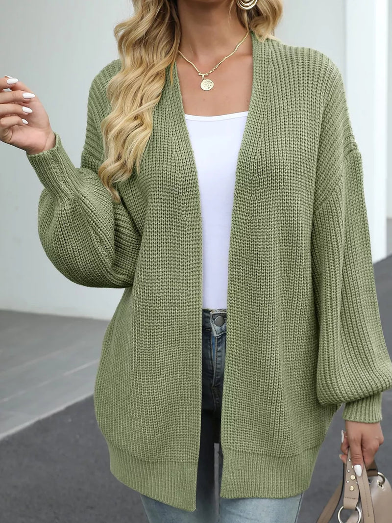 Chunky Knit Open Front Cardigan 7