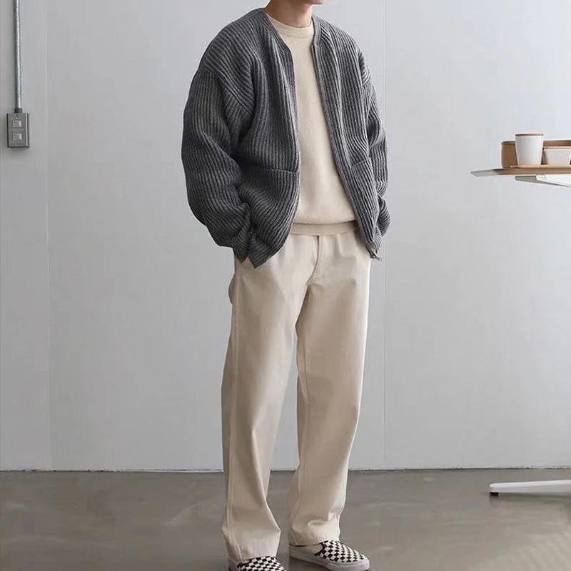 Hugo Zip Knit Cardigan — Gray
