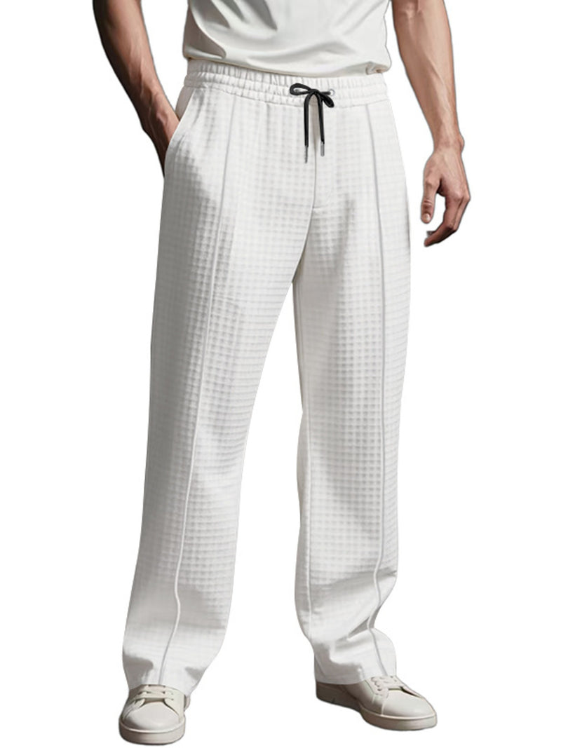 Men's Full Size Textured Drawstring Casual Pants Plus Size 2