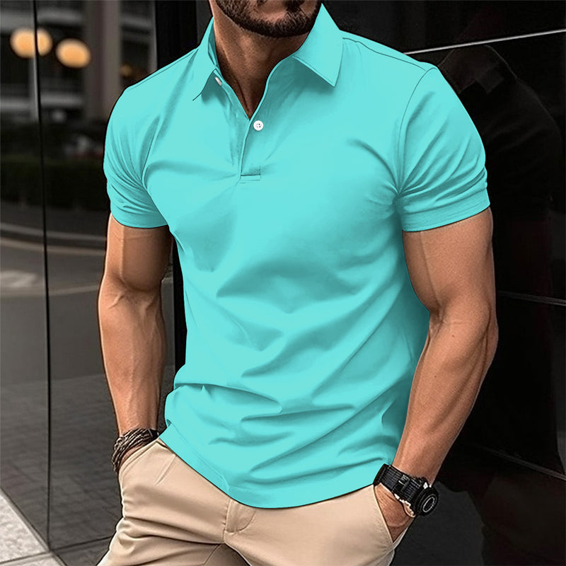 Forest Button Polo Shirt — Light Green