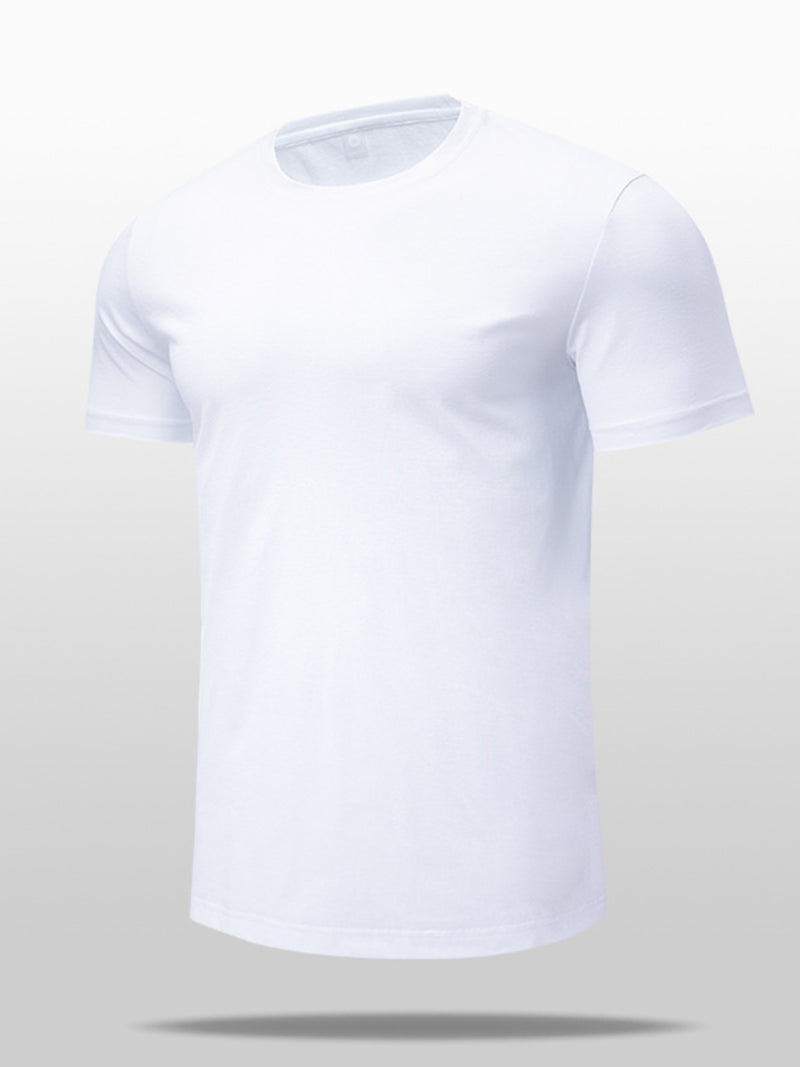 Men's Round Neck Short Sleeve Active T-Shirt White