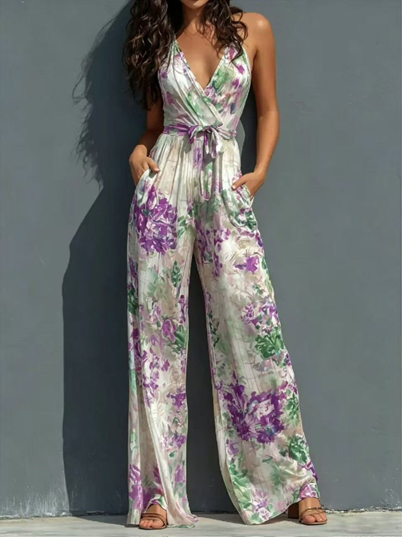 Floral Wide-Leg Belted Jumpsuit 3