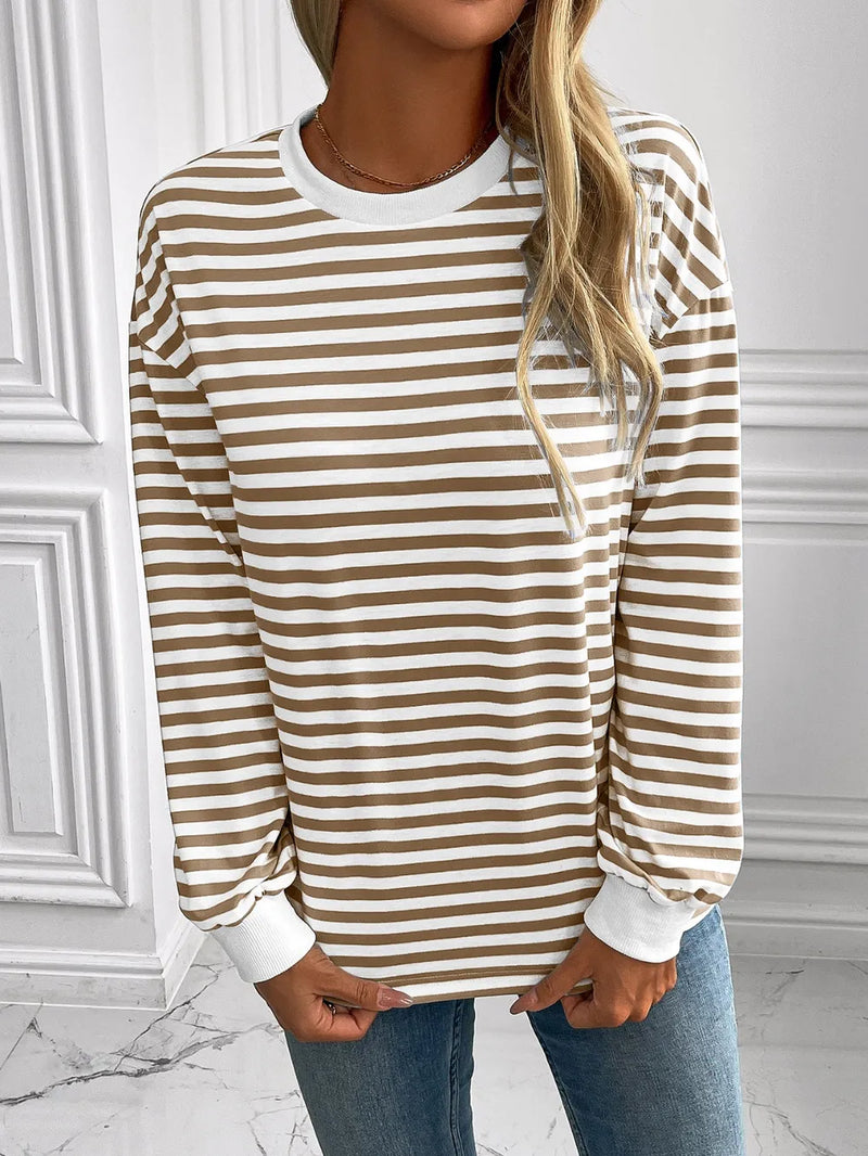 Ivy Lane Striped Round Neck Long Sleeve Sweatshirt 5