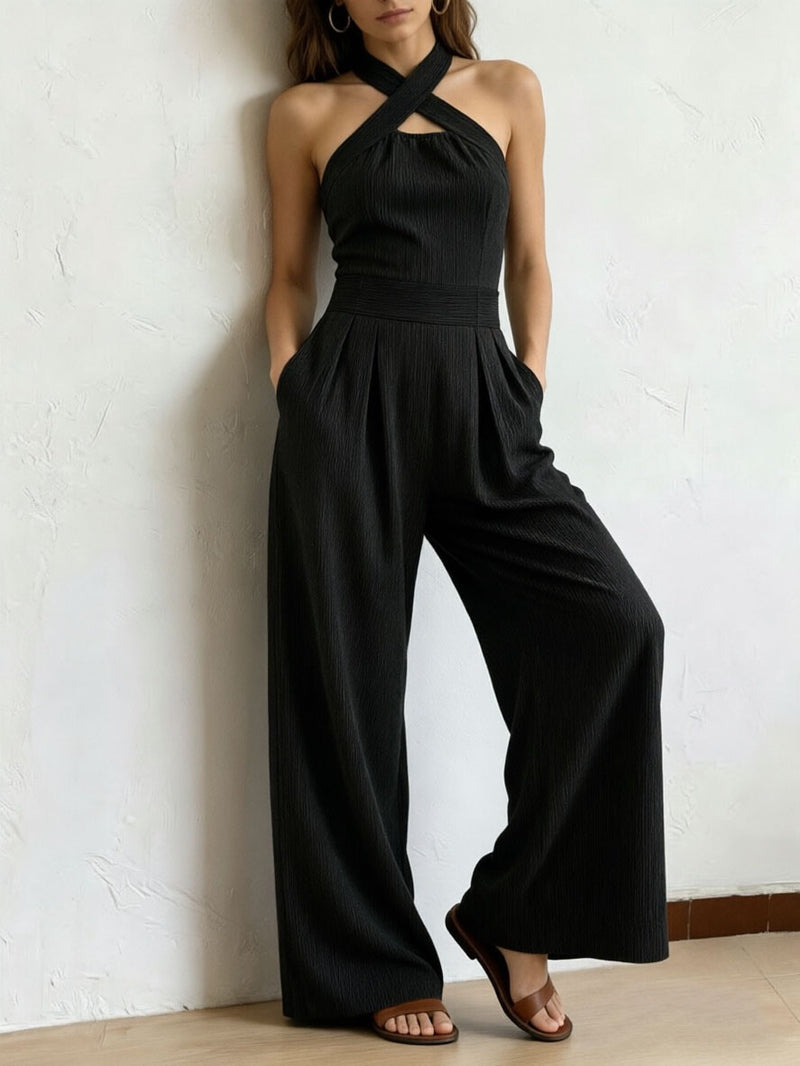 Cross-Halter Wide-Leg Jumpsuit 5