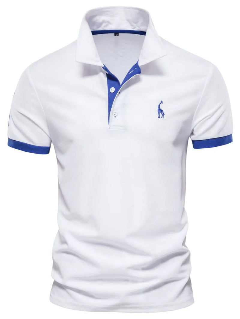 Men's Full Size Contrast Trim Classic Polo Shirt Plus Size 7