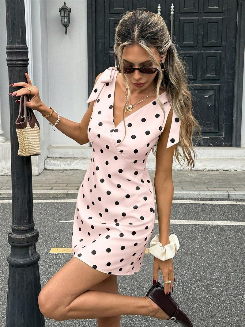 Dottie Bow-Shoulder Mini Dress 1