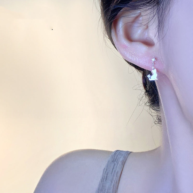 Mila Silver Kitten Studs 5