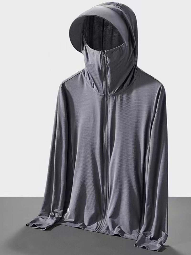 Men's Plus Size Hooded Performance Jacket With Face Shield 1