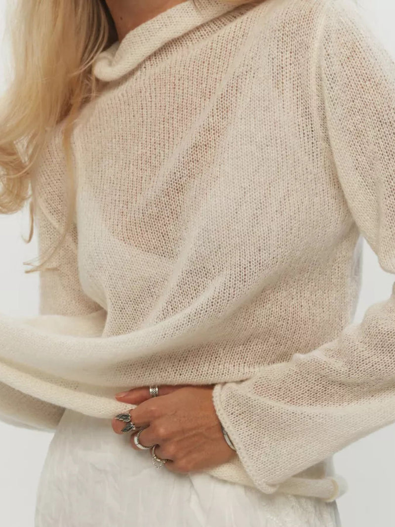 Mock Neck Long Sleeve Sweater | Hazel & June Apricot