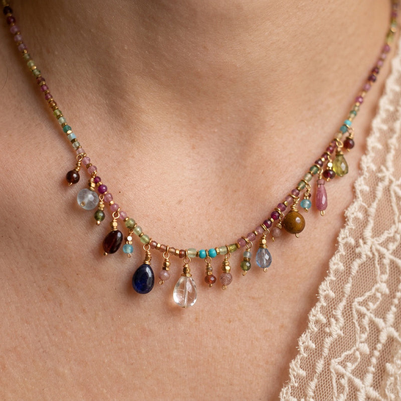 Pearl & Crystal Beaded Necklace 1