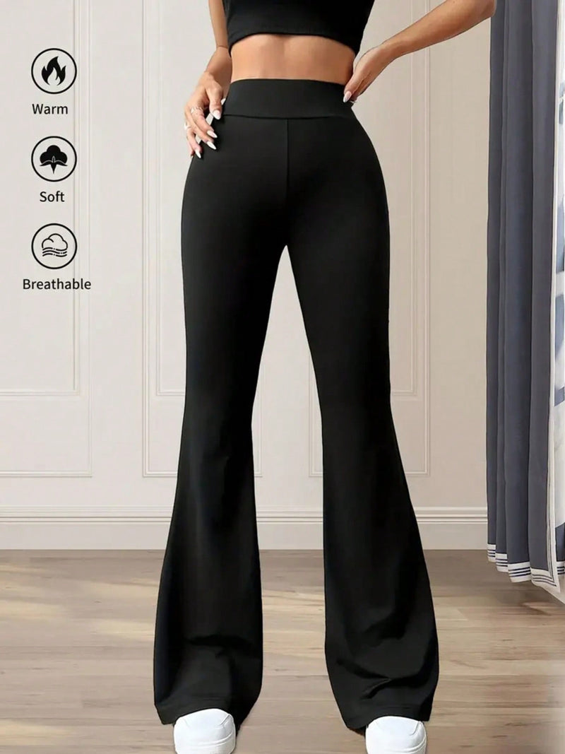 High Waist Flare Pants | Hazel & June Black