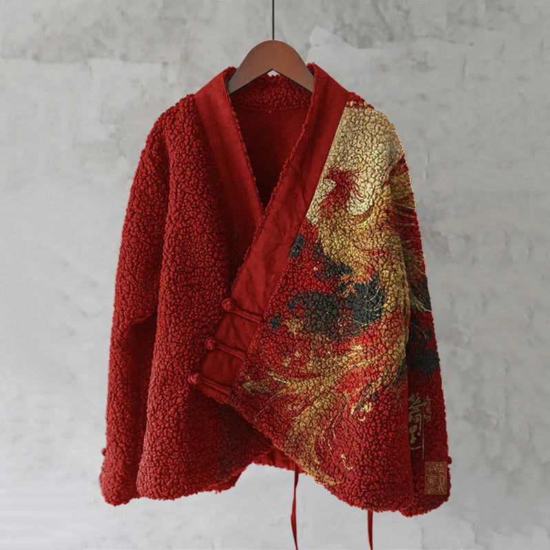 Navy Floral Sherpa Kimono Jacket — Print 10