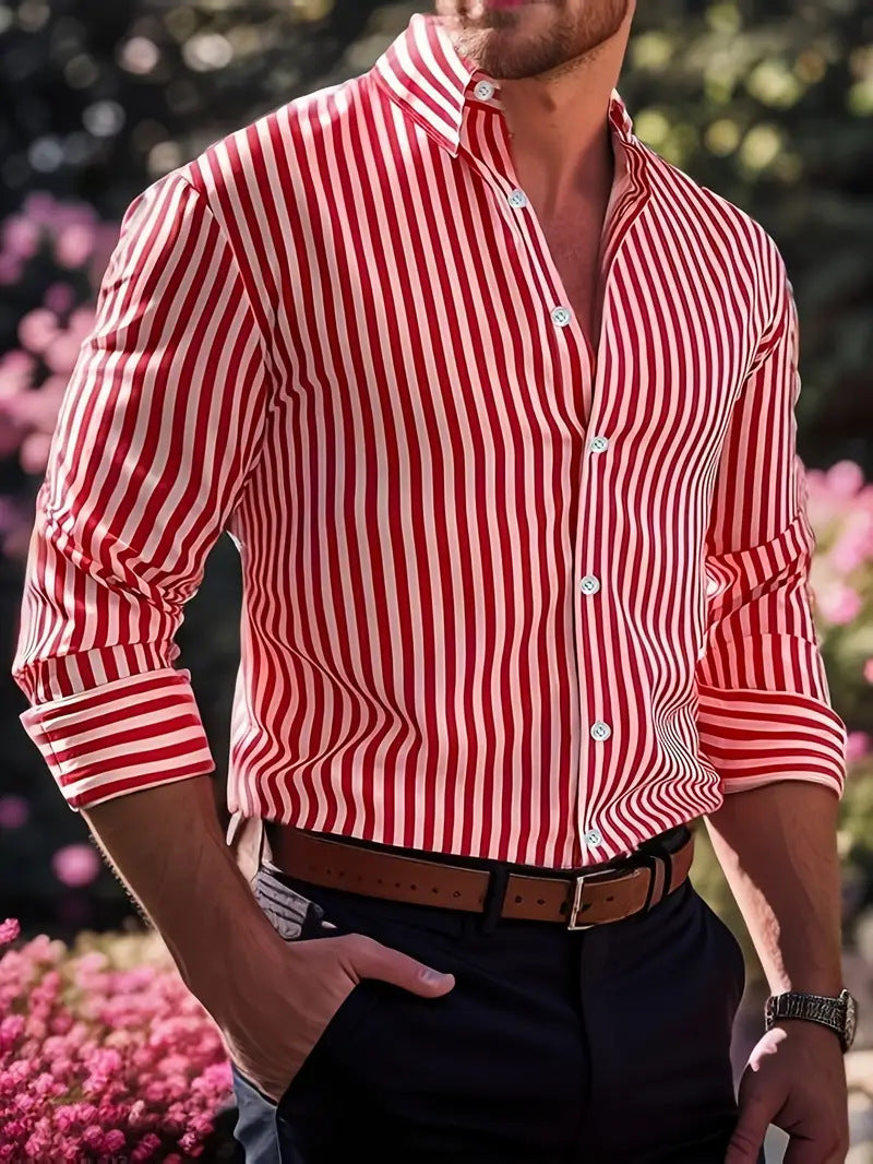 Arden Stripe Lapel Shirt — ML251711442