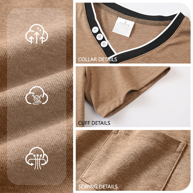 Henley V-Neck Tee 1