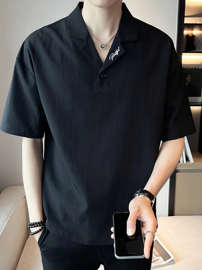 Men's Plus Size Short Sleeve Polo Shirt with Embroidered Detail 2