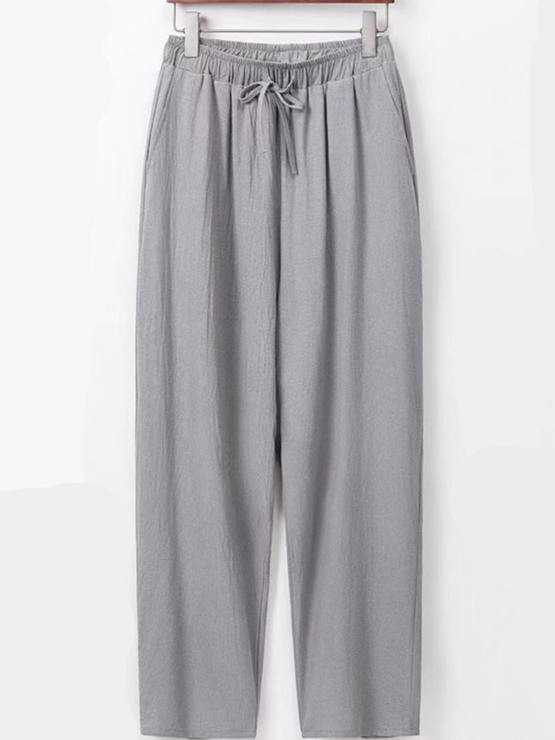 Men's Plus Size Drawstring Wide Leg Pants 8