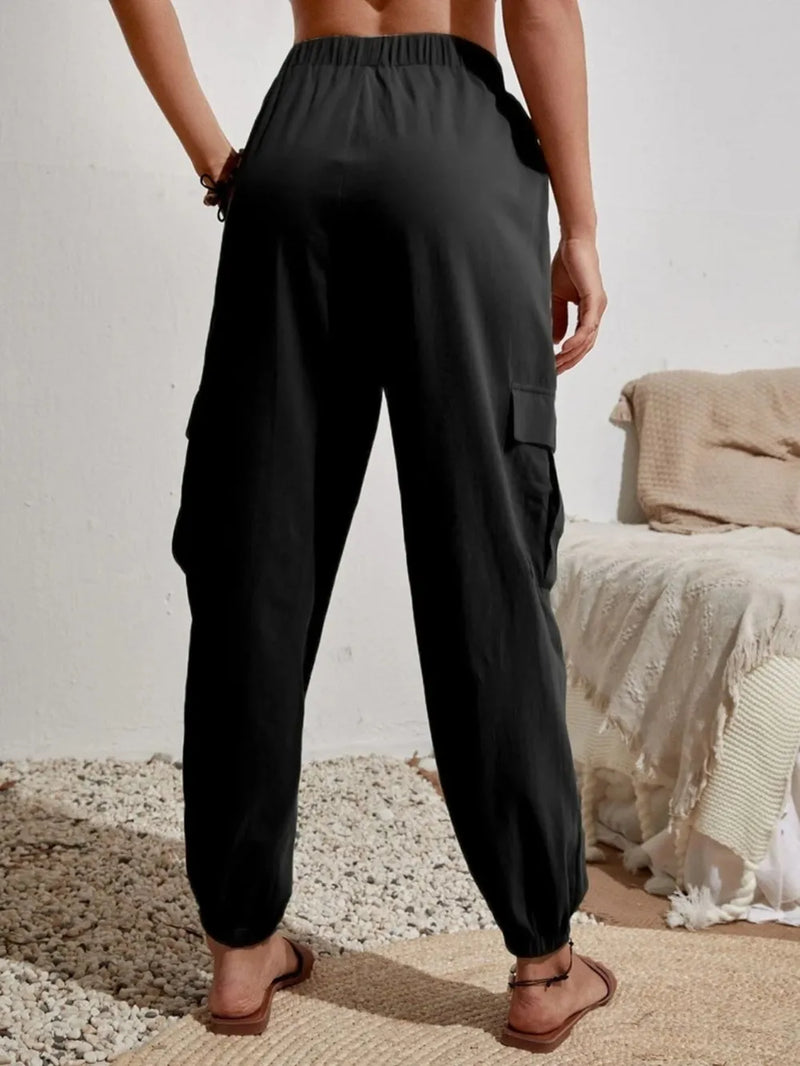 Drawstring Joggers with Cargo Pockets 6