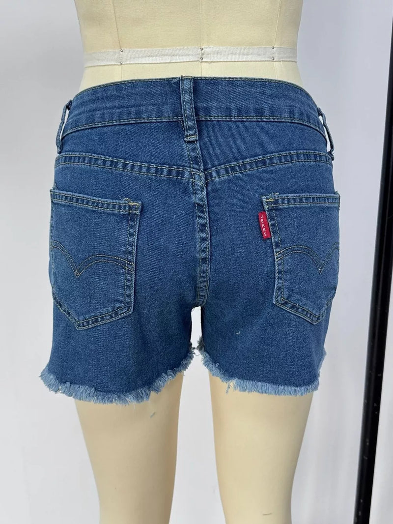 Raw Hem Denim Shorts 8