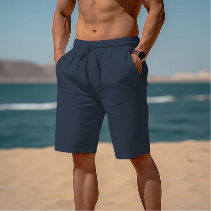 Arlo Drawstring Beach Shorts — Navy Blue
