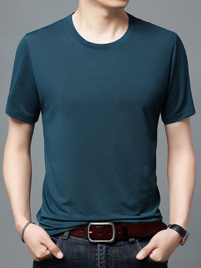 Men's Plus Size Classic Crew Neck Basic T-Shirt | Hazel & June Deep Teal