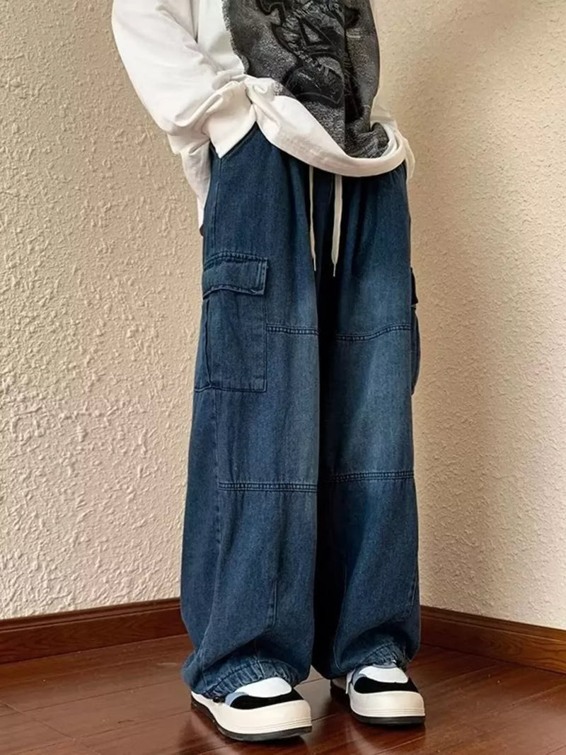 Men's Full Size Loose Fit Cargo Jeans Plus Size 2