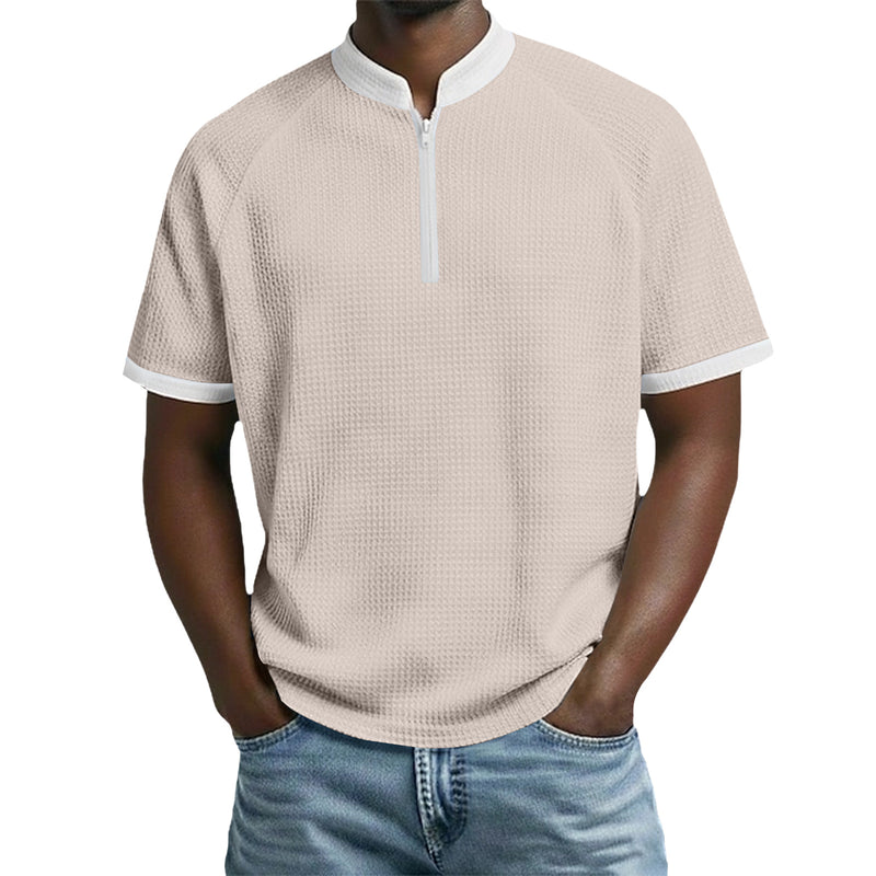 Contrast Stand-Collar Tee 6