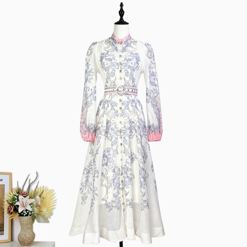 Delphine Puff-Sleeve Belted Dress 14