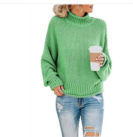 Romy Turtleneck Knit Sweater — Light green