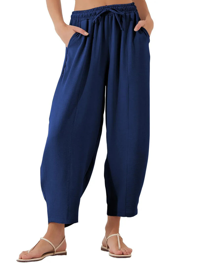 Drawstring Cropped Jogger Pants 6