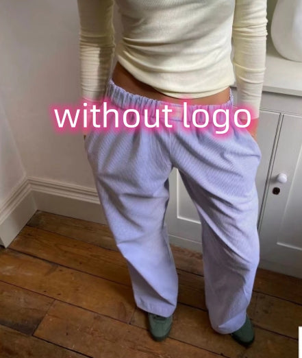 Mara Striped Wide Leg Pants — Purple