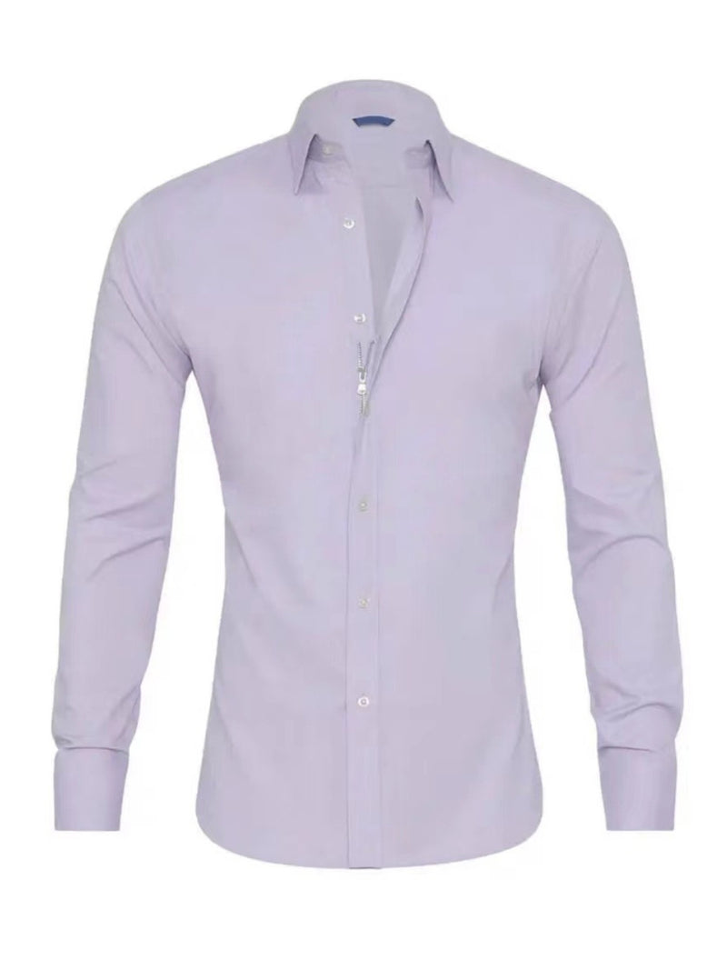 Men's Full Size Classic Button-Down Long Sleeve Business Shirt Plus Size | Hazel & June Lavender