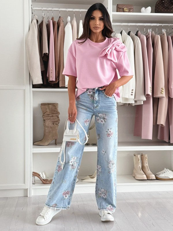 Ophelia Big Bow Top in Pink