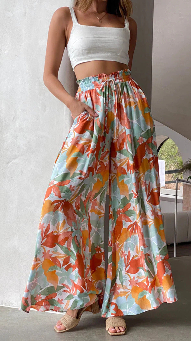 Noa Lounge Wide Leg Pants — Colorful print