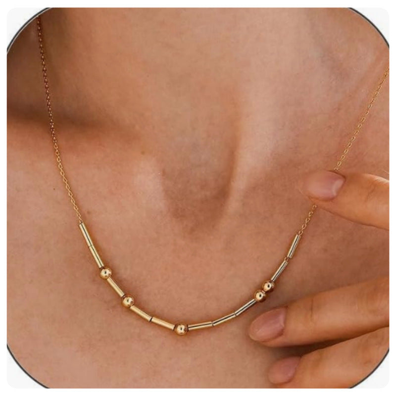 Dainty Beaded Clavicle Necklace 2