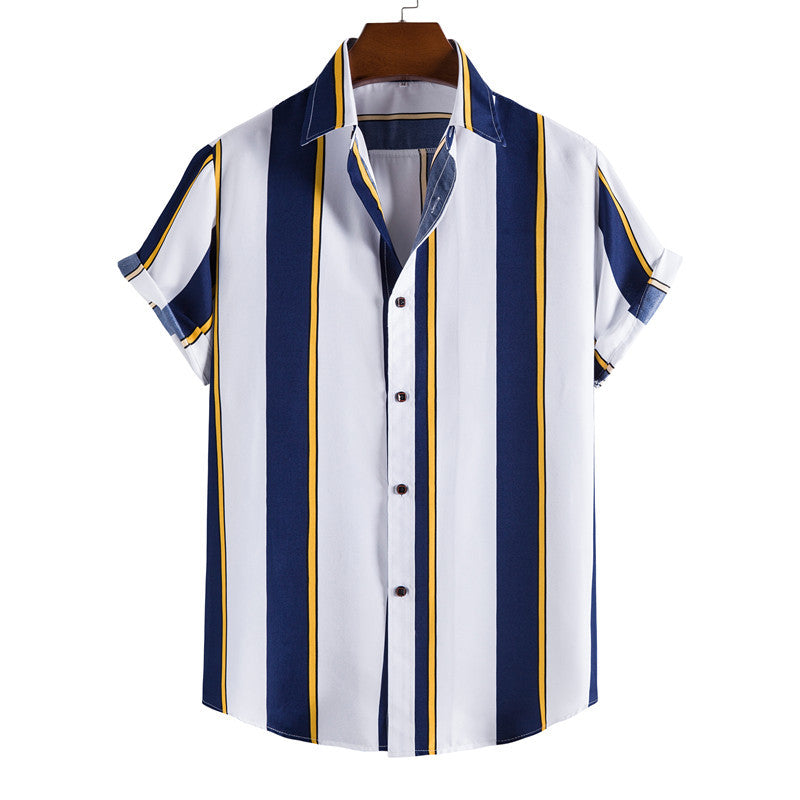 Reed Striped Short Sleeve Shirt — 7size