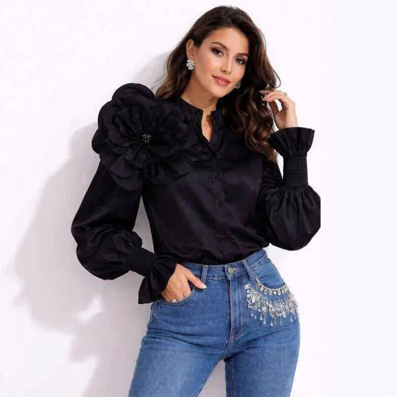 Liora Bloom Lantern-Sleeve Blouse 3