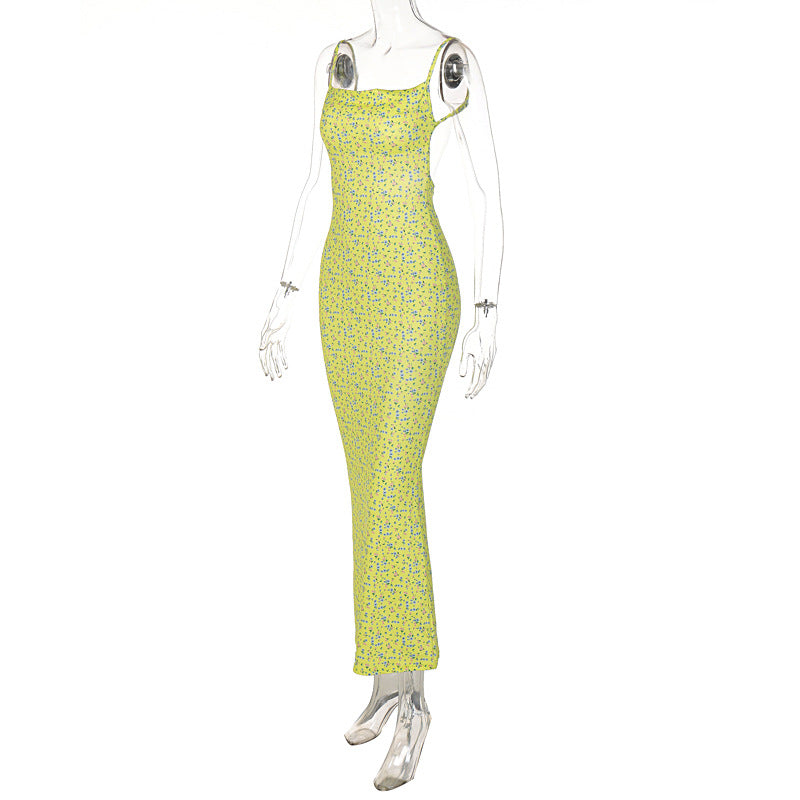 Margot Ditsy Floral Open-Back Maxi Dress — view 7