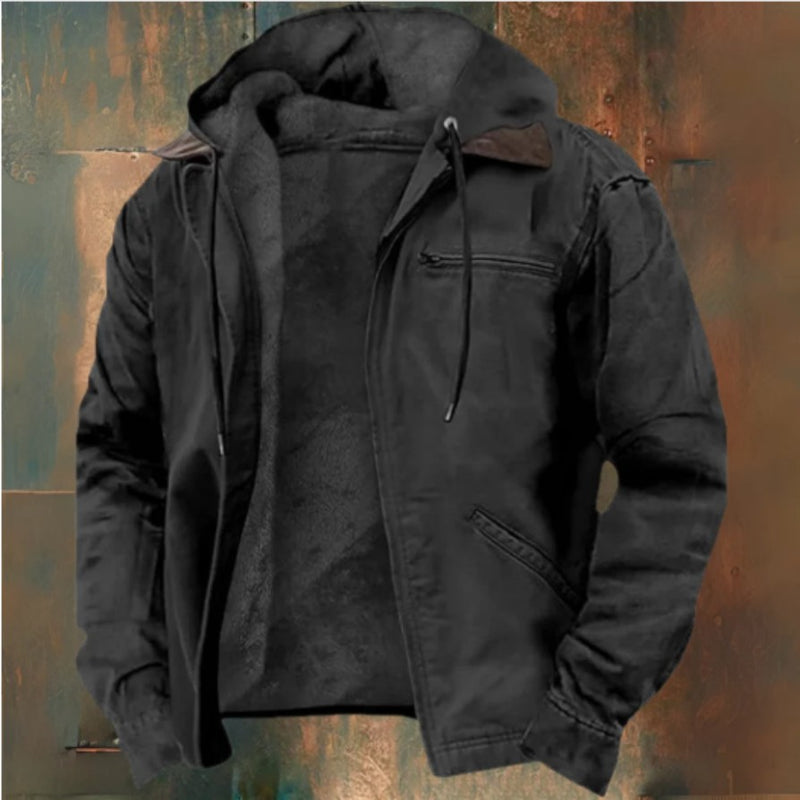 Dorian Fleece Zip Jacket — Black