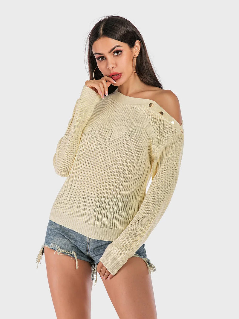 Perfee One Shoulder Long Sleeve Sweater 4
