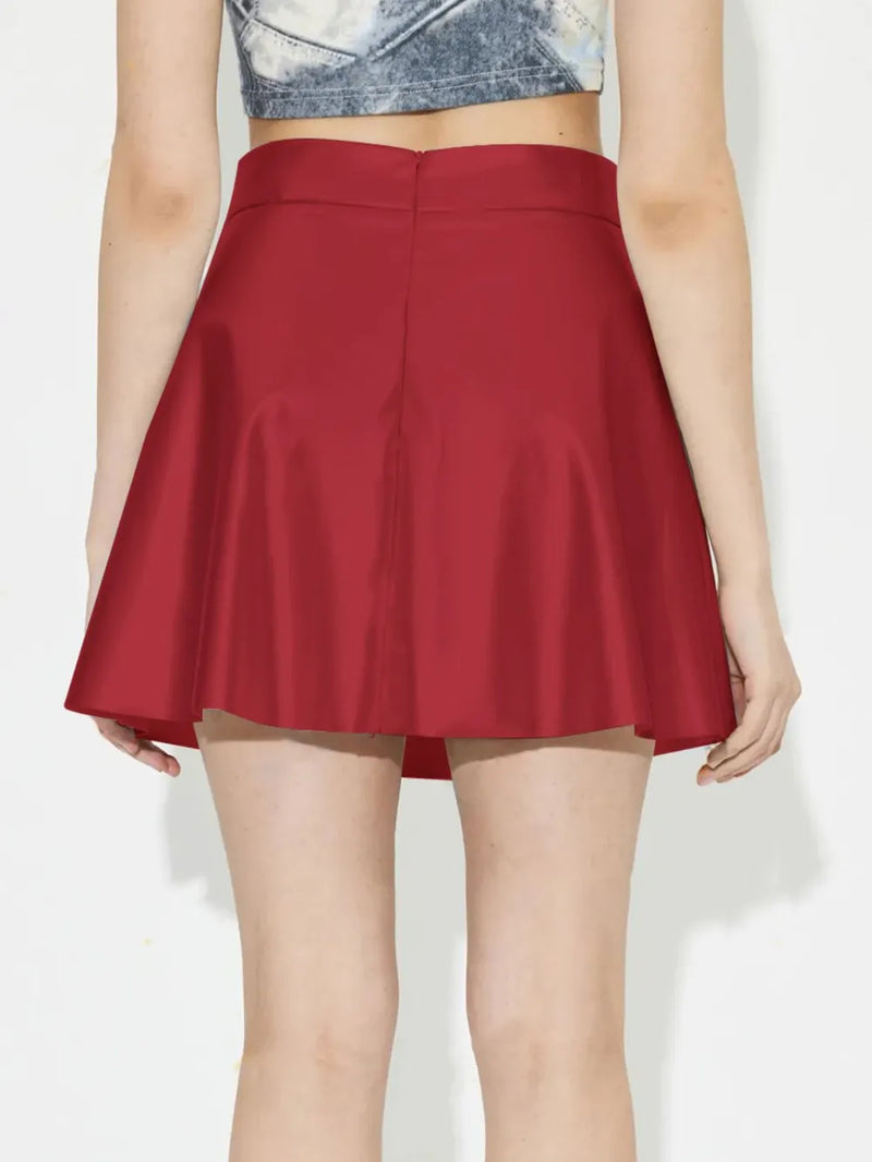 Ruched Mini Skirt with Zipper 2