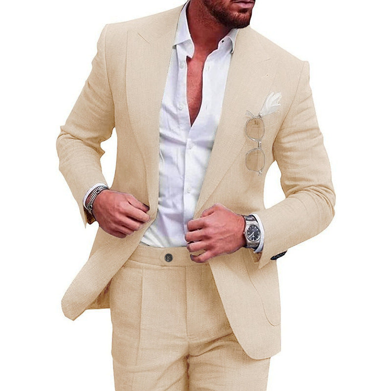 Rowan Single-Button Suit Set — kakhi