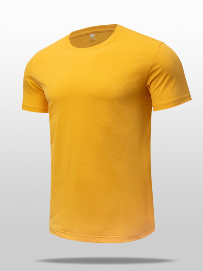 Men's Round Neck Short Sleeve Active T-Shirt Gold