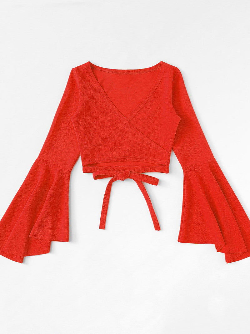 Tied Flare Sleeve Top | Hazel & June