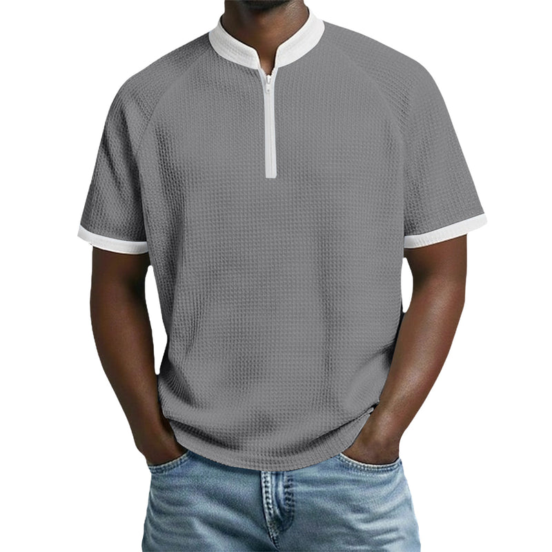 Contrast Stand-Collar Tee 1