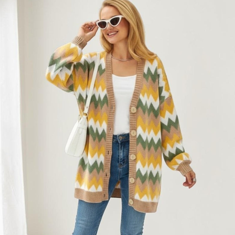 Marlowe Color-Block Knit Cardigan 3