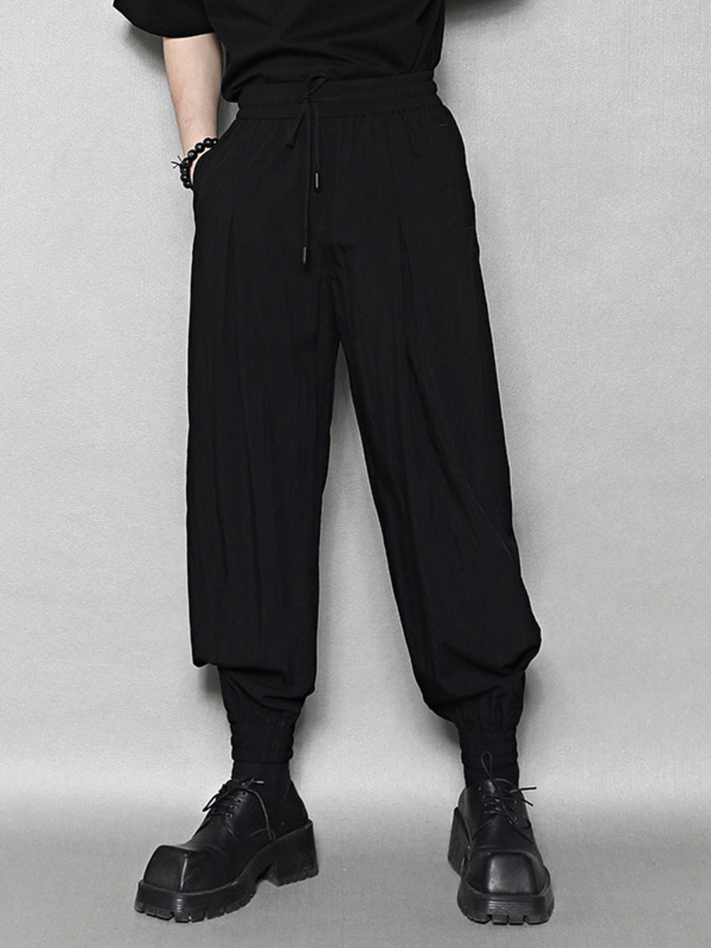 Men's Relaxed Fit Drawstring Ankle Cuffed Pants 2