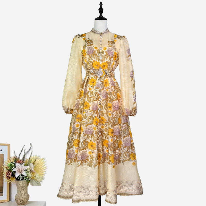 Delphine Puff-Sleeve Belted Dress 17