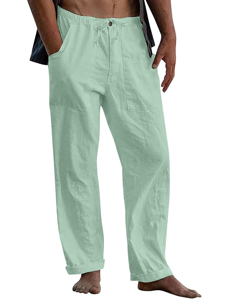Men's Full Size Drawstring Straight Leg Pants Plus Size 8