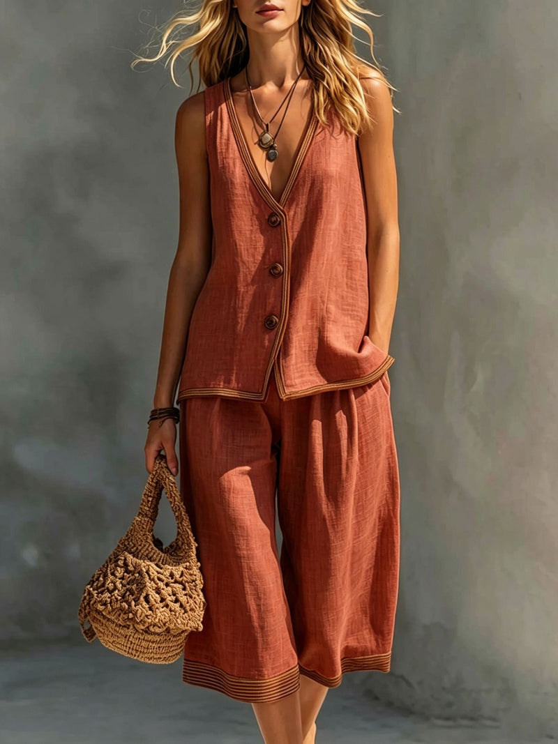 Brisa Knit Vest & Shorts Two-Piece Set