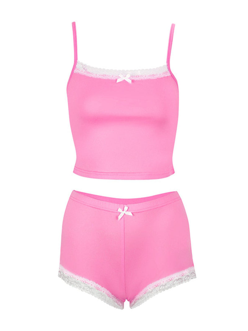 Lace Trimmed Cami and Shorts Set 8